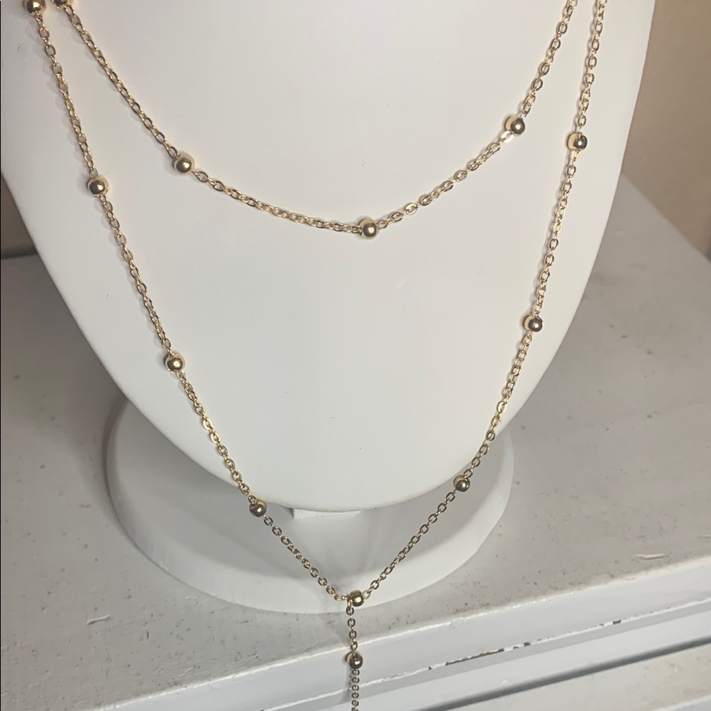 Cowgirl Chic Lariat Y Shaped Gold Plated Necklace NEW - Picture 3 of 3